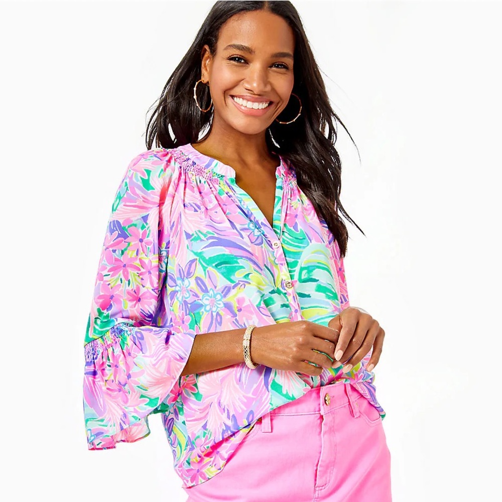 Lily Pulitzer Dakota Top in the It Was All A Dream print